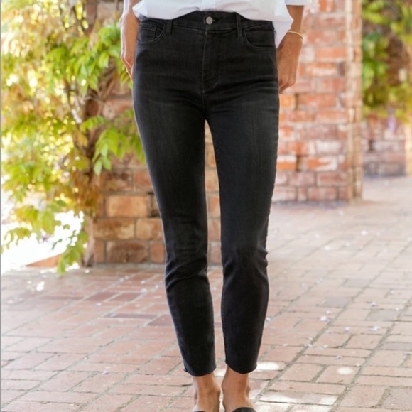 Frank & Eileen Sligo Skinny Jean 1991 Wash Black/Gray Raw Hem High Rise 25 - Picture 3 of 16